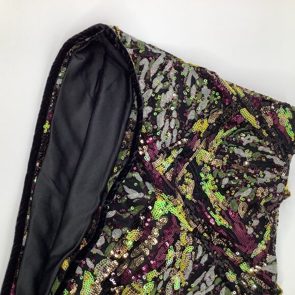 Zara Sequined Medium Mini Dress With V-Neckline Sleeveless Design Cocktail Party - Picture 8 of 8